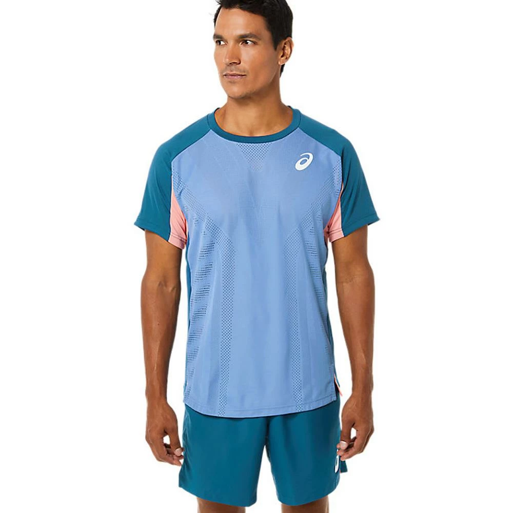Asics Men's Match Actibreeze Short Sleeve - Light Indigo 3 Asics Men's Match Actibreeze Short Sleeve - Light Indigo - Image 3