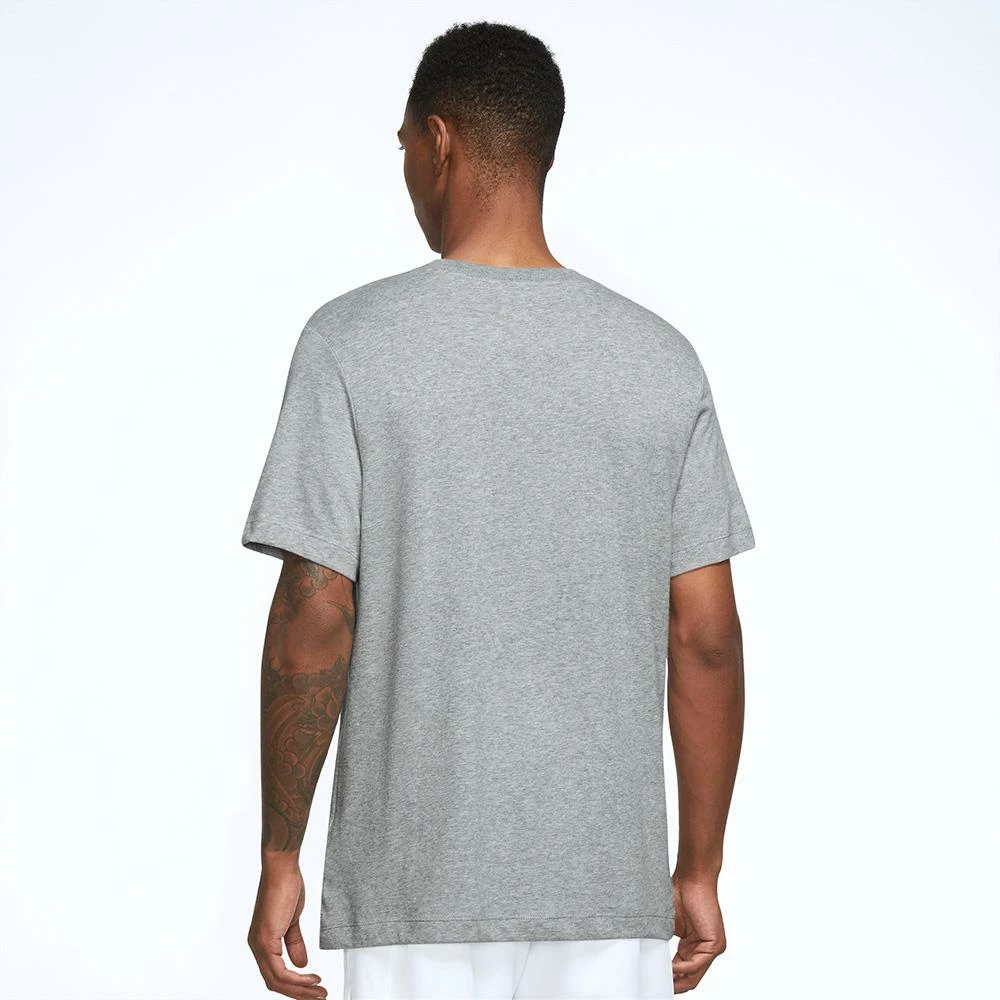 Nike Men's Swoosh Tennis Tee - Grey Heather/Pro Green 3 Nike Men's Swoosh Tennis Tee - Grey Heather/Pro Green - Image 3