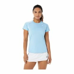 Asics Women's Court Piping Shirt - Arctic Blue -Yonex Shop f79408