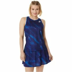 Asics Women's Graphic Match Tank - Dive Blue -Yonex Shop f79823