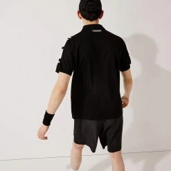 Lacoste Men's Sport Pique Polo - Black -Yonex Shop f80014