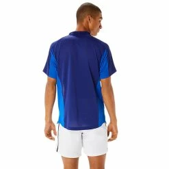 Asics Men's Match Actibreeze Polo - Brilliant White/Dive Blue 8 Asics Men's Match Actibreeze Polo - Brilliant White/Dive Blue -Yonex Shop f80899