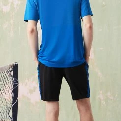 Lacoste Men's Contrast Print Shorts - Black/Blue 6 Lacoste Men's Contrast Print Shorts - Black/Blue -Yonex Shop f81093
