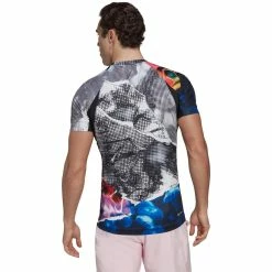Adidas Men's US Printed FreeLift Tee - White/Multi -Yonex Shop f81337