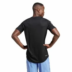 Adidas Men's Club 3 Stripe Tee - Black -Yonex Shop f82212