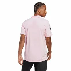 Adidas Men's Club 3 Stripe Polo - Clear Pink -Yonex Shop f82338