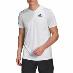 Alternative view of Adidas Men's Club 3 Stripe Tee - White