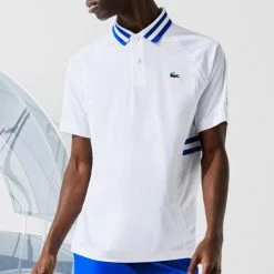 Alternative view of Lacoste Men's Novak Djokovic Ultra Dry Polo - White/Blue