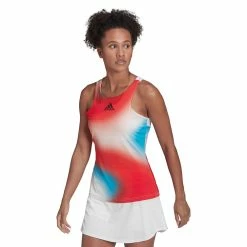 Alternative view of Adidas Women's Melbourne Tank - Vivid Red/Sky Rush