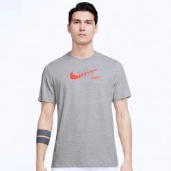 Alternative view of Nike Men's Swoosh Tennis Tee - Dark Heather Grey