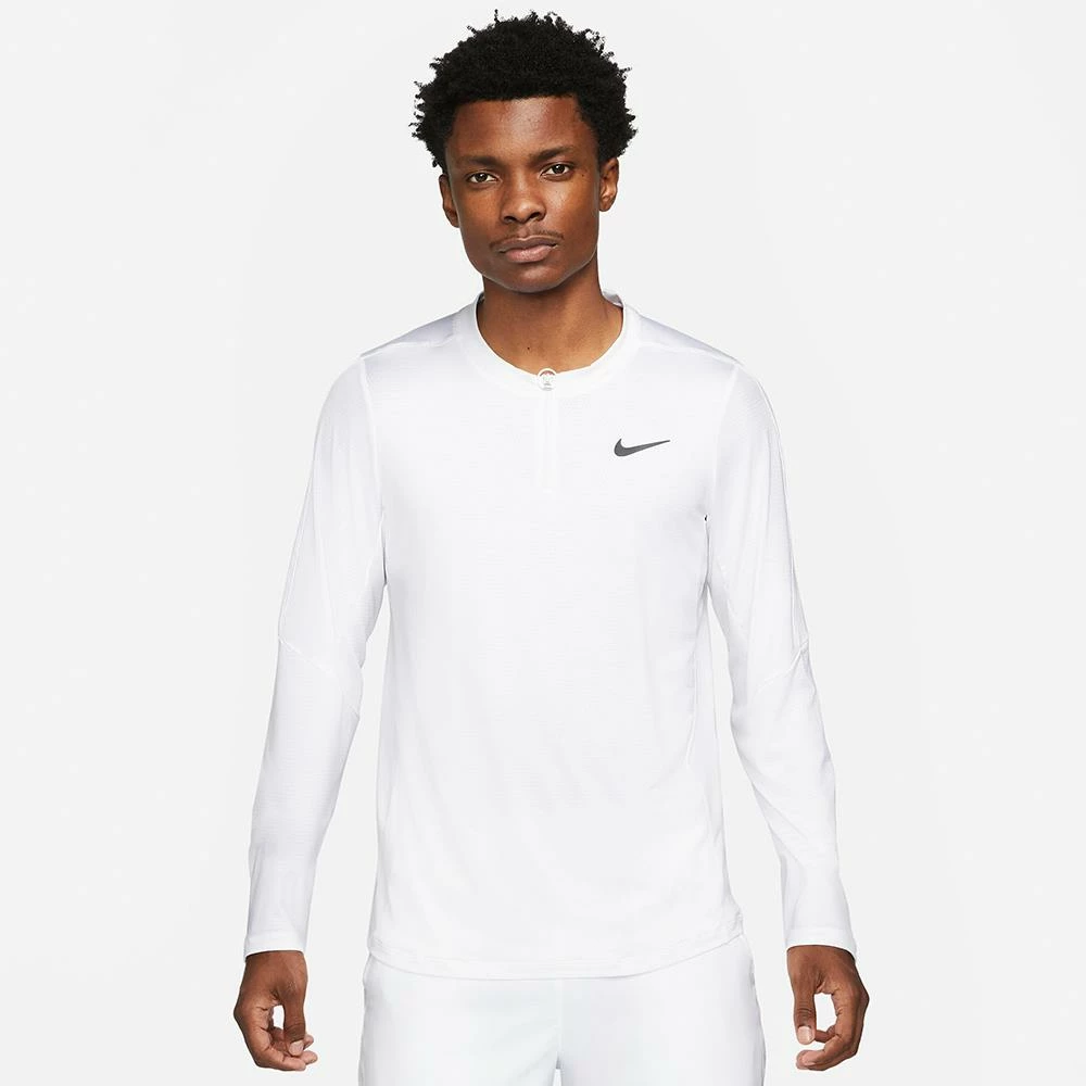 Nike Men's Advantage 1/2 Zip Longsleeve - White 2 Nike Men's Advantage 1/2 Zip Longsleeve - White - Image 2