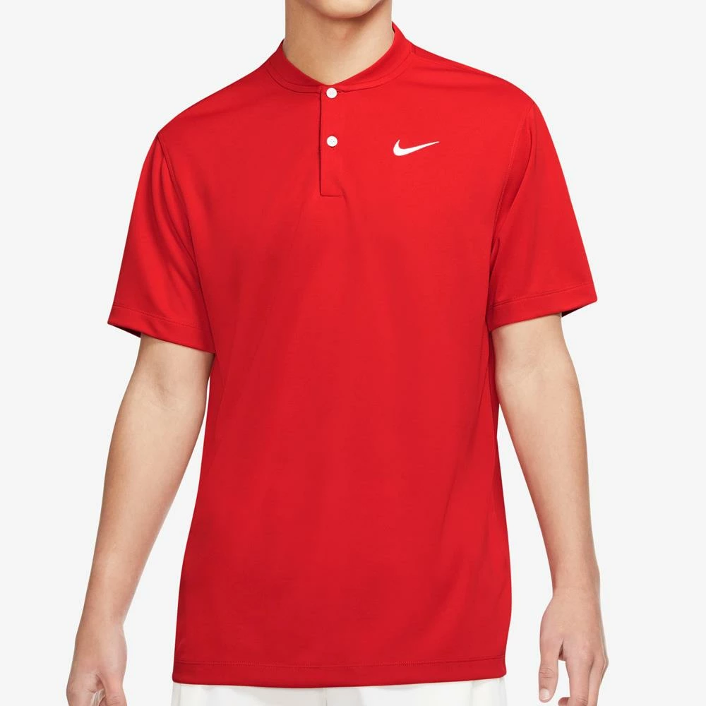 Nike Men's Blade Henley Polo - University Red/White 2 Nike Men's Blade Henley Polo - University Red/White - Image 2