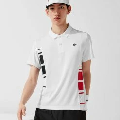 Alternative view of Lacoste Men's Sport Colourblock Pique Polo - White/Black