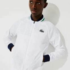 Alternative view of Lacoste Men's Sport Light Teddy Jacket - White/Navy Blue