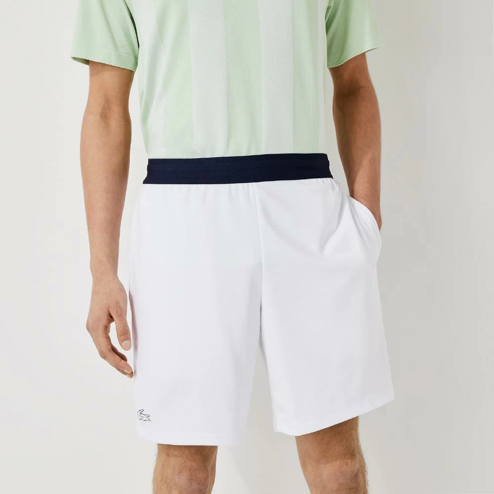 Lacoste Men's Sport Jacquard Short - White/Navy Blue 2 Lacoste Men's Sport Jacquard Short - White/Navy Blue - Image 2
