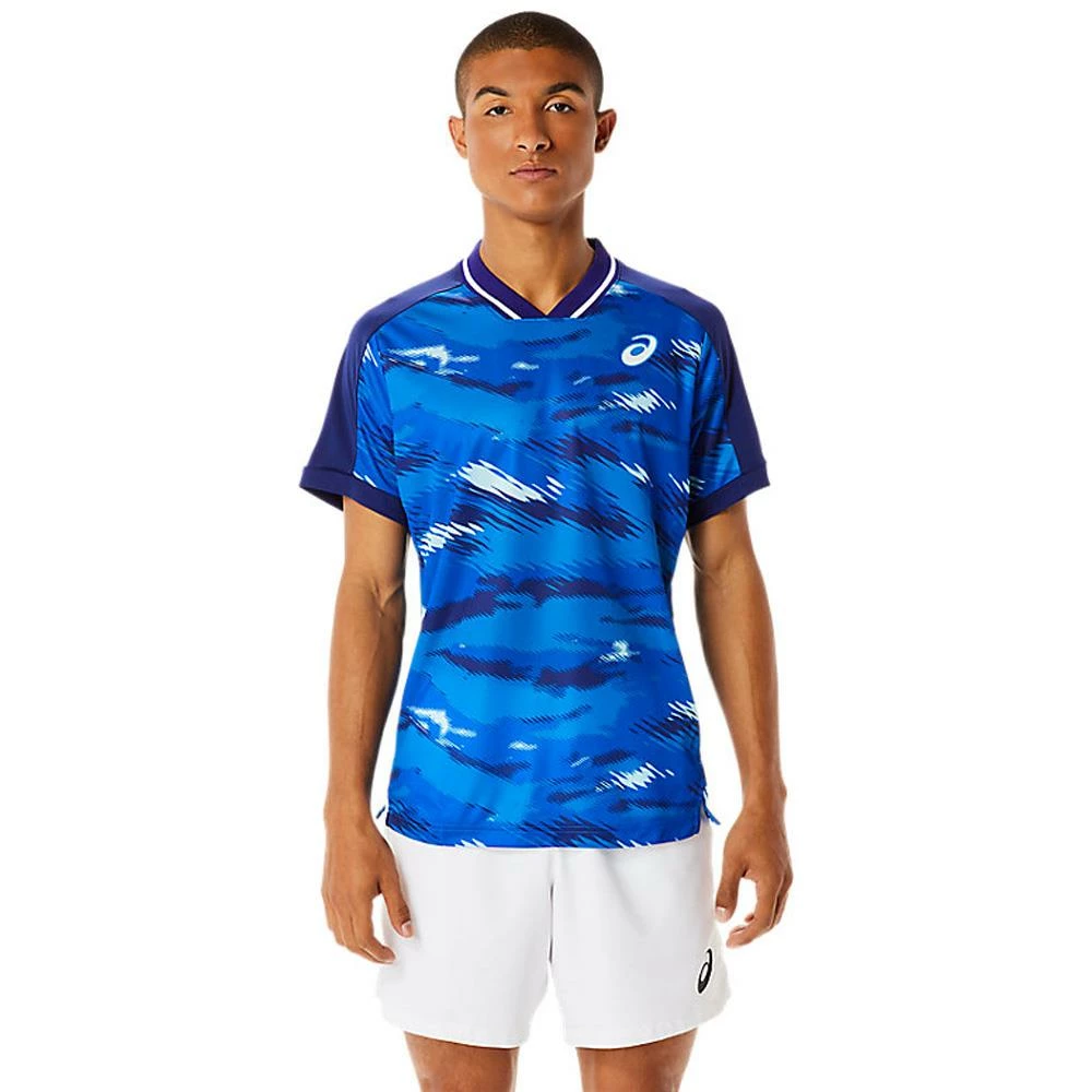 Asics Men's Match Graphic Short Sleeve - Dive Blue 2 Asics Men's Match Graphic Short Sleeve - Dive Blue - Image 2