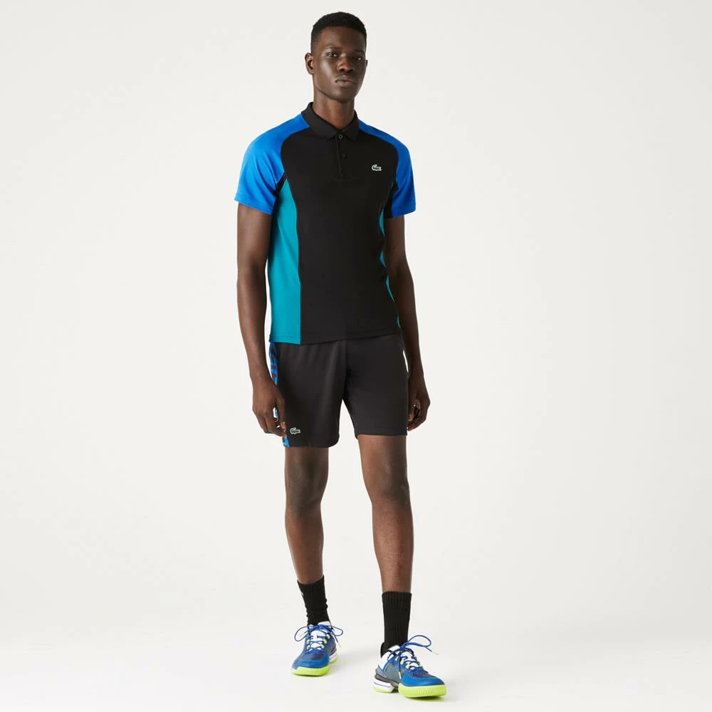 Lacoste Men's Sport Thermo Pique Polo - Black/Blue 2 Lacoste Men's Sport Thermo Pique Polo - Black/Blue - Image 2