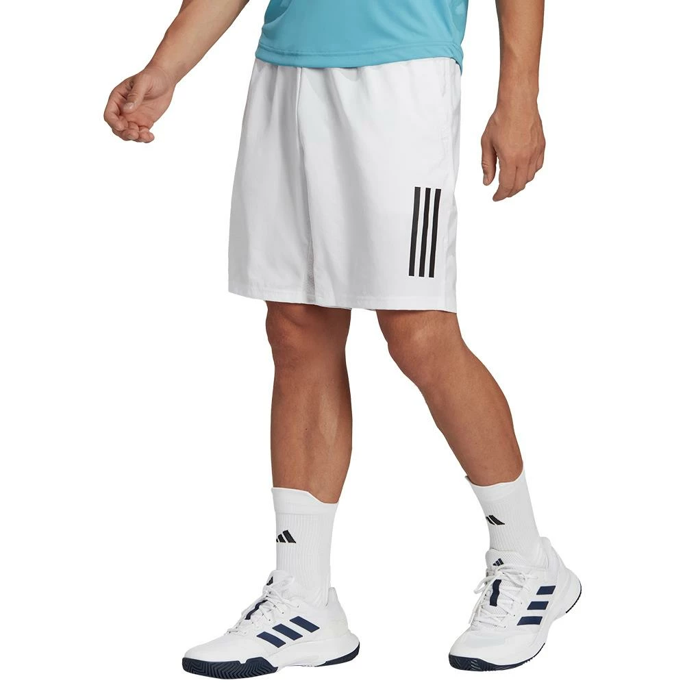 Adidas Men's Club 3 Stripe 7" Short - White 2 Adidas Men's Club 3 Stripe 7" Short - White - Image 2