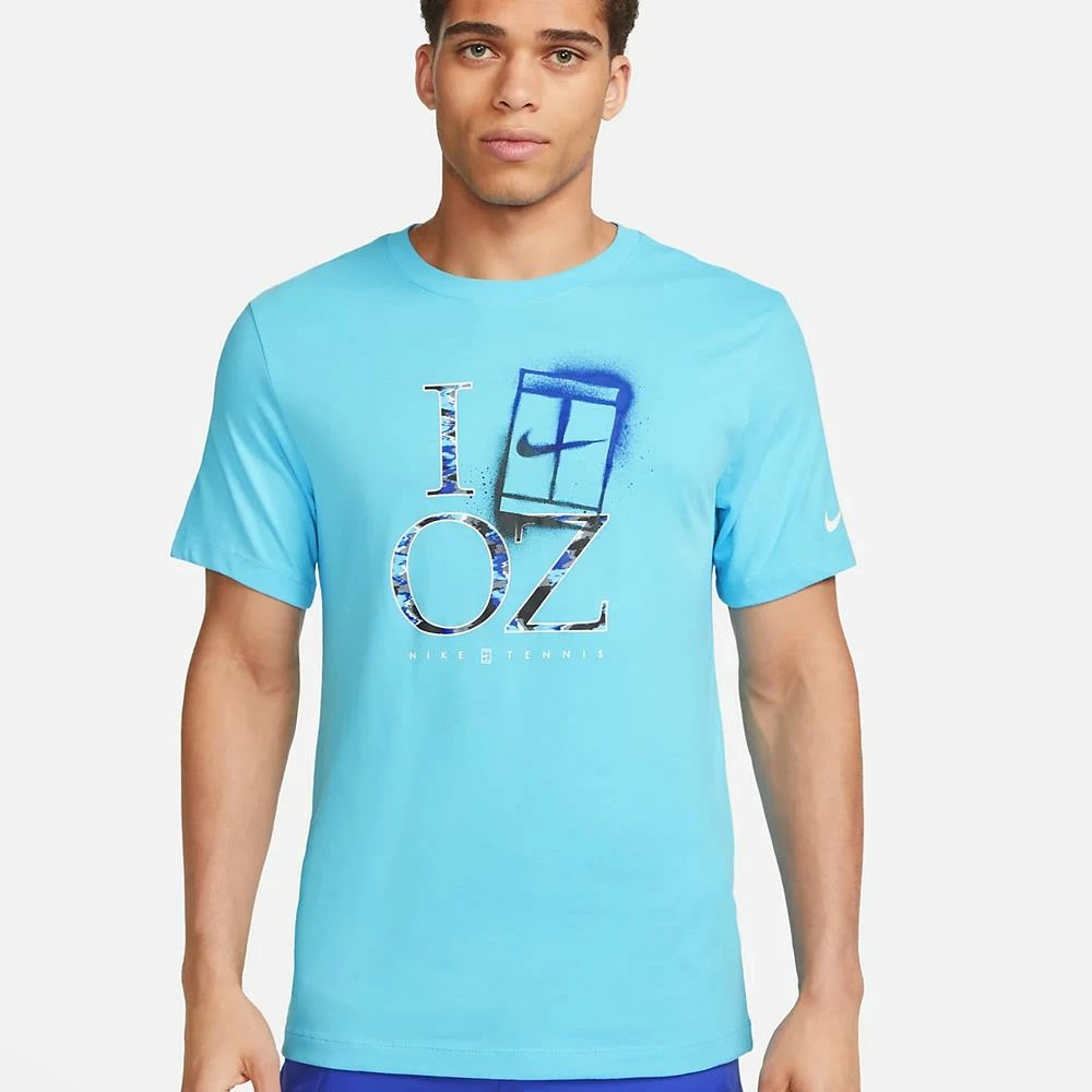 Nike Men's DriFit OZ Tee - Baltic Blue 2 Nike Men's DriFit OZ Tee - Baltic Blue - Image 2