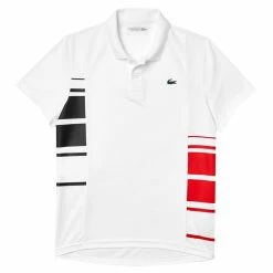 Lacoste Men's Sport Colourblock Pique Polo - White/Black