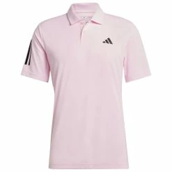 Adidas Men's Club 3 Stripe Polo - Clear Pink